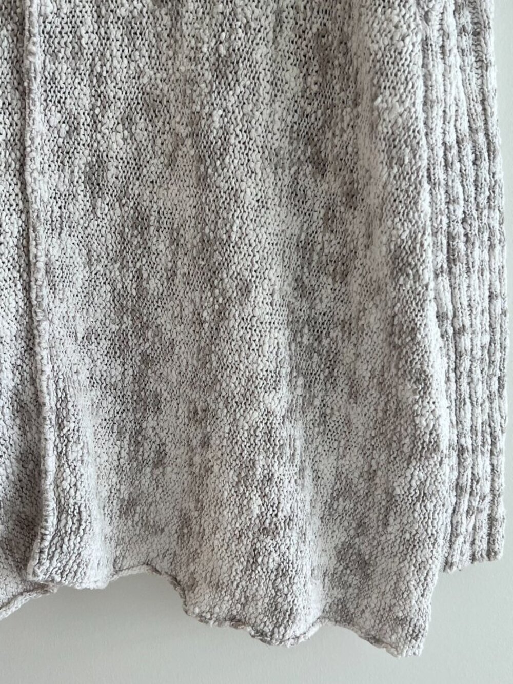 Free People Grey Marled Oversized Cowl‎ Neck Knit Sweater Boho Medium - Picture 3 of 8